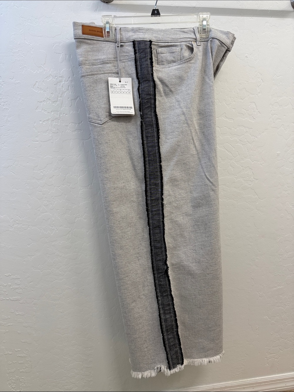 Marina Rinaldi women’s wide leg Jeans with Black Center Stripe